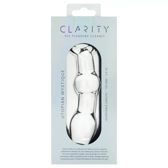 Clarity Utopian Mystique - soonikkoes klaasist anaaldildo (läbipaistev)