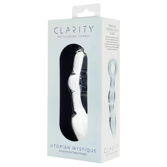 Clarity Utopian Mystique - soonikkoes klaasist anaaldildo (läbipaistev)