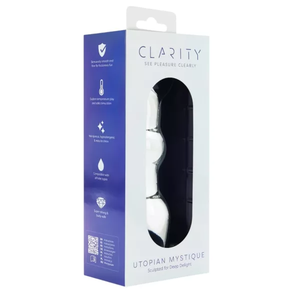 Clarity Utopian Mystique - soonikkoes klaasist anaaldildo (läbipaistev)
