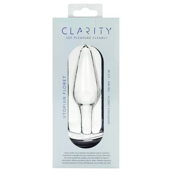 Clarity Utopian Floret - klaasist anaalpistik (läbipaistev)