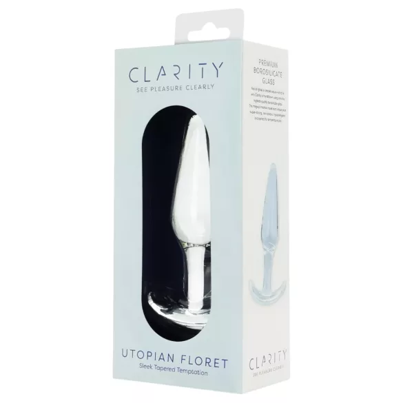 Clarity Utopian Floret - klaasist anaalpistik (läbipaistev)