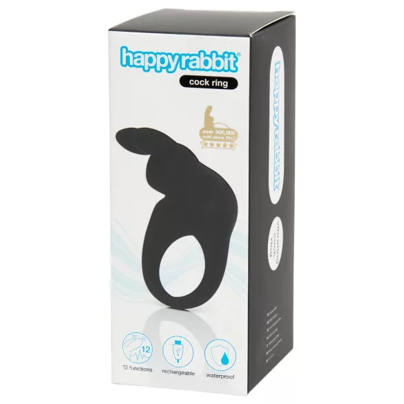 Happyrabbit - vibraatoriga erektsioonirõngas - laetav - must
