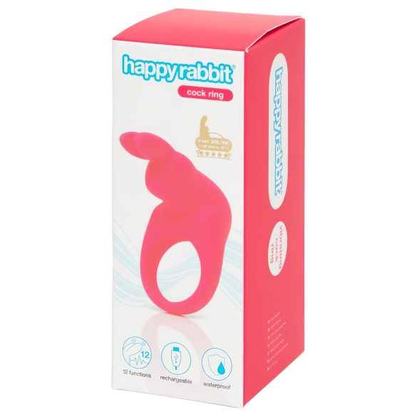 Happyrabbit Cock - taaslaetav vibreeriv peeniserõngas (roosa)