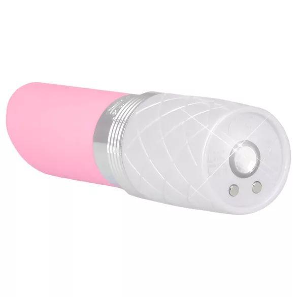 Pillow Talk Lusty - akuga, keelega vibraator (valge-roosa)