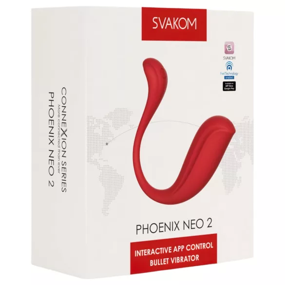 Svakom Phoenix Neo 2 - nutikas vibreeriv muna - punane