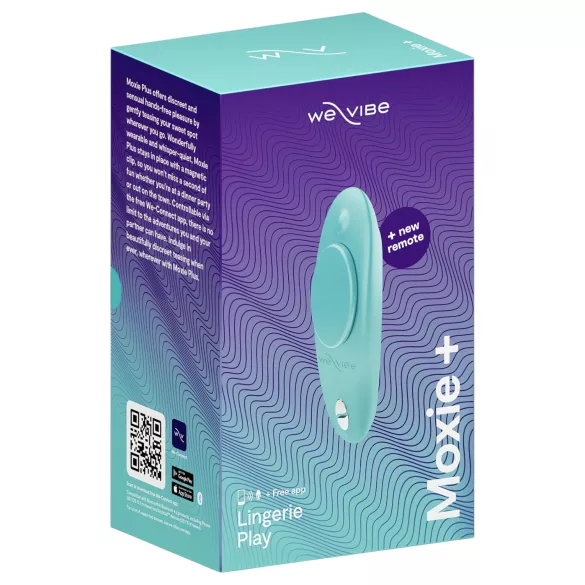 We-Vibe Moxie+ - kantav rakenduse ja puldiga juhitav kliitorivibraator (türkiissinine)