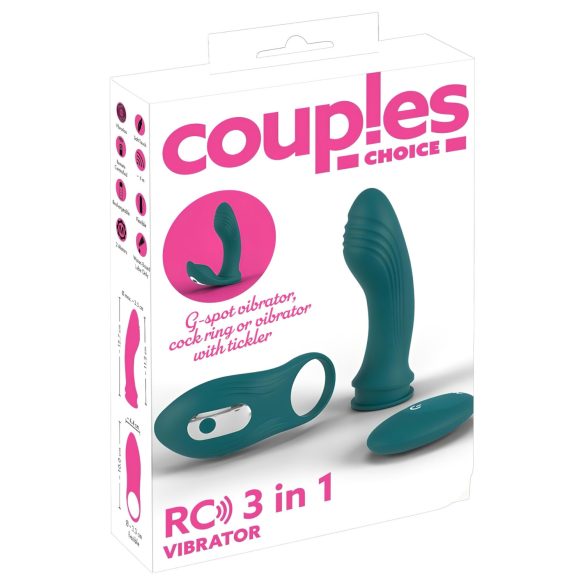 Couples Choice - 3in1 muudetav vibraator (türkiis)