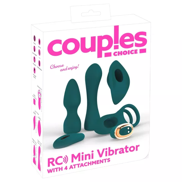Couples Choice - 4-ühes muudetav puldiga vibraator (türkiissinine)