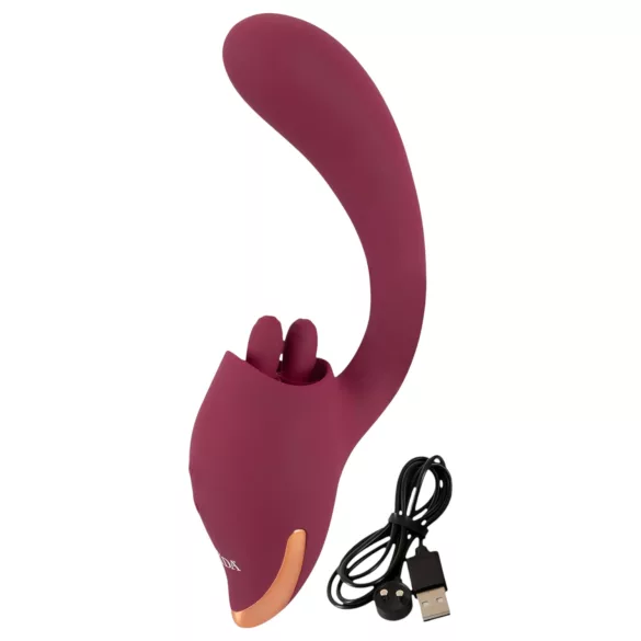 Javida - vibraator keelega 2in1 - punane