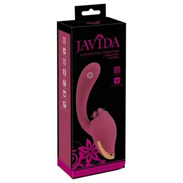 Javida - vibraator keelega 2in1 - punane