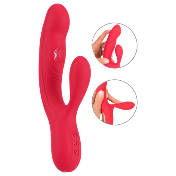 Smile Thumping Rabbit - laetav 3-mootoriline vibraator (punane)