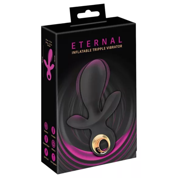 Eternal - täispuhutav kolmekordne vibraator - must