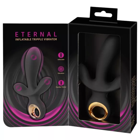 Eternal - täispuhutav kolmekordne vibraator - must