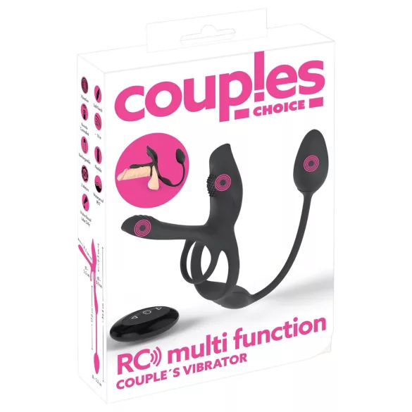 Couples Choice - multifunktsionaalne vibreeriv peeniserõngas - must