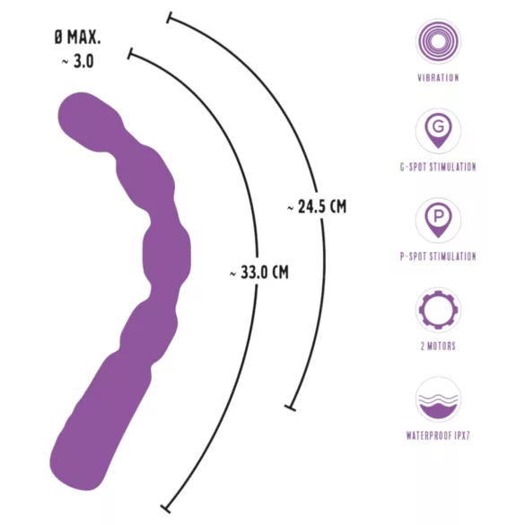 You2Toys - G- ja P-punkti vibreeriv dildo pärlitega lilla