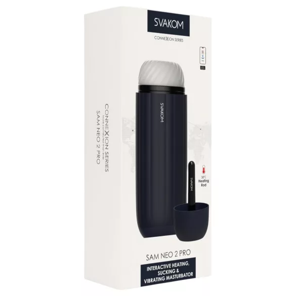 Svakom Sam Neo 2 Pro - nutikas masturbaator - must-valge