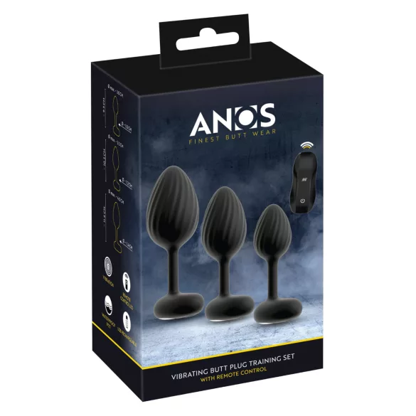 ANOS - vibro anaalipistikute komplekt - must