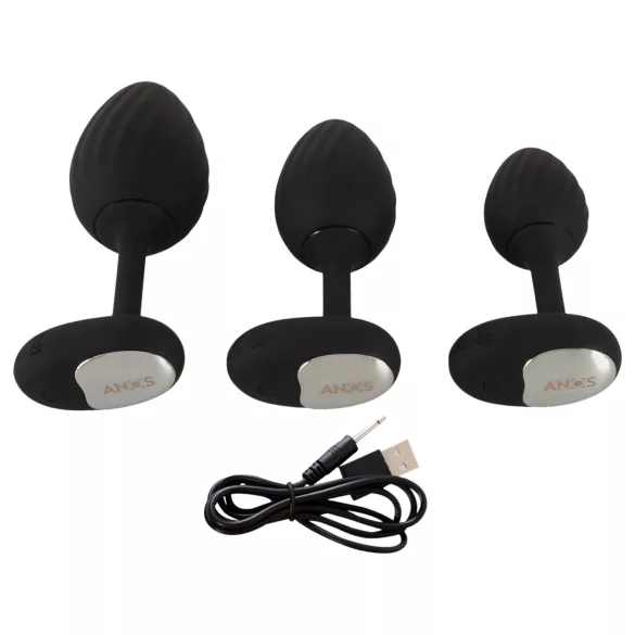 ANOS - vibro anaalipistikute komplekt - must