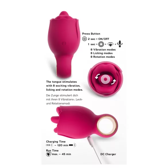 You2Toys Oral Fun - keelekujuline kliitorivibraator (roosa)