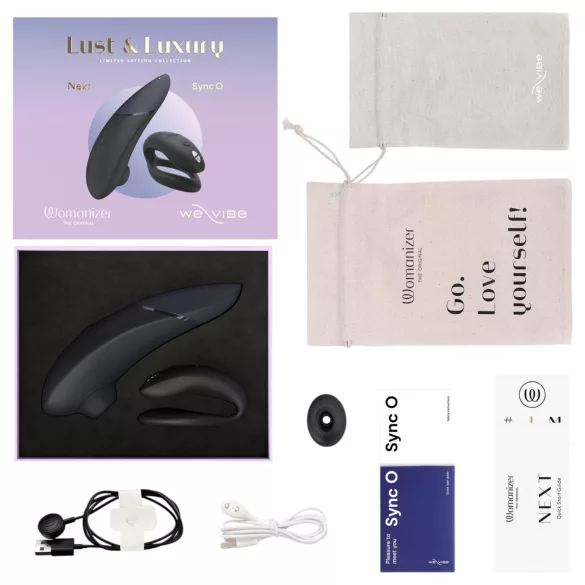 Womanizer Lust&Luxury - kliitori- ja paarivibraator komplekt - must