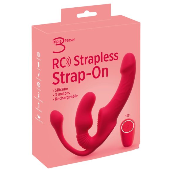 You2Toys Strapless - rihmata/rihmata kinnitatav kolmekordne vibraator (roosa)