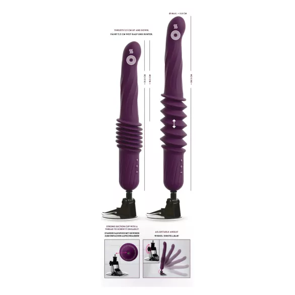 You2Toys - soojenev lükkav vibraator puldiga (lilla)