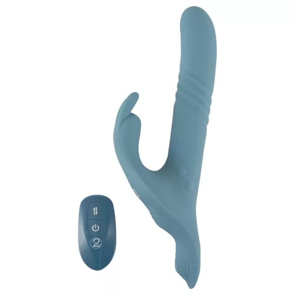 You2Toys - 3-osaline rihmaga jänku-tüüpi tõukevibraator puldiga (sinine)