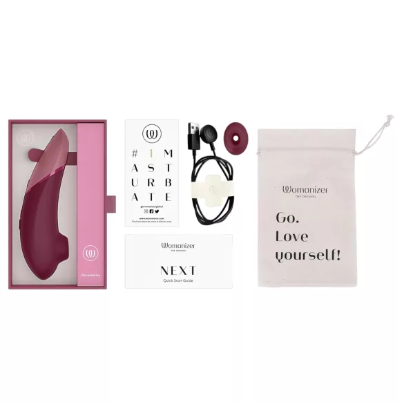 Womanizer Next - kliitoristimulaator vaakumiga - laetav - punane
