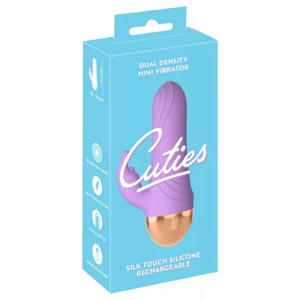 Cuties - akuga, veekindel minivibraator kliitorivarsiga (lilla)
