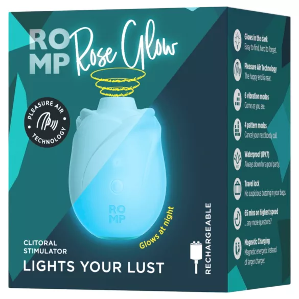 ROMP Rose Glow - õhklainetega kliitstimulaator (sinine)