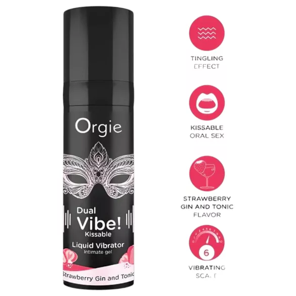 Orgie Dual Vibe - unisex vedel vibraator - maasikas - gin toonik (15 ml)
