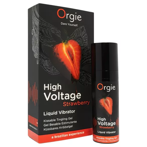 Orgie High Voltage - vedel vibraator - maasikas - 15 ml