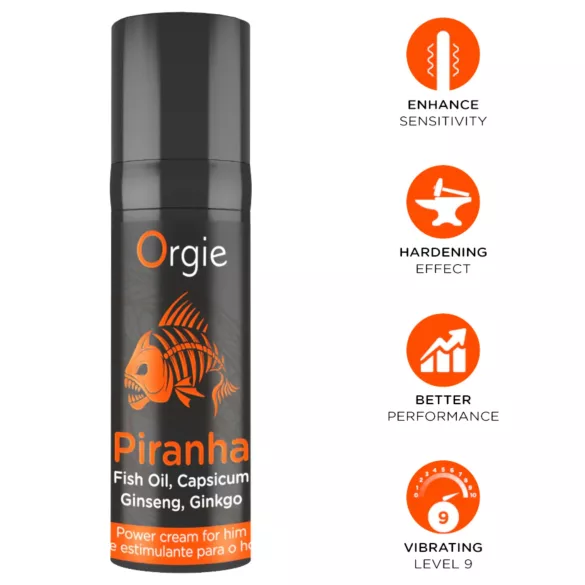 Orgie Piranha Power Cream - Stimuleeriv kreem meestele (15 ml)