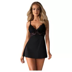 Obsessive - pitsiline babydoll ja stringid (must)