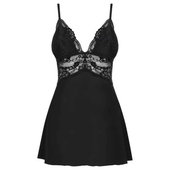 Obsessive - pitsiline babydoll ja stringid (must)