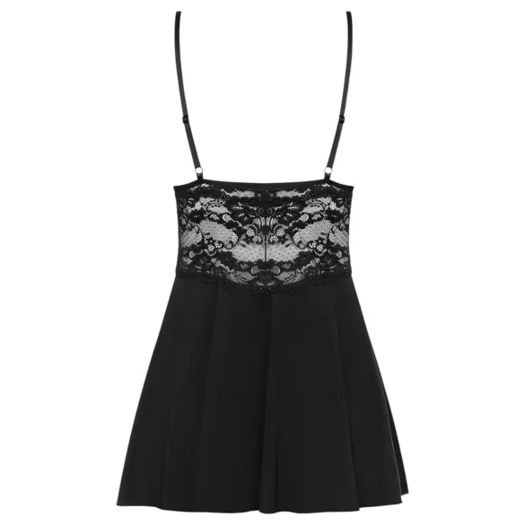 Obsessive - pitsiline babydoll ja stringid (must)