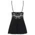 Obsessive - pitsiline babydoll ja stringid (must)