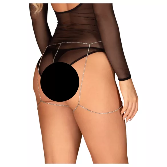 Obsessive Bijou 905 - hõbedane kehavöö (S-L)