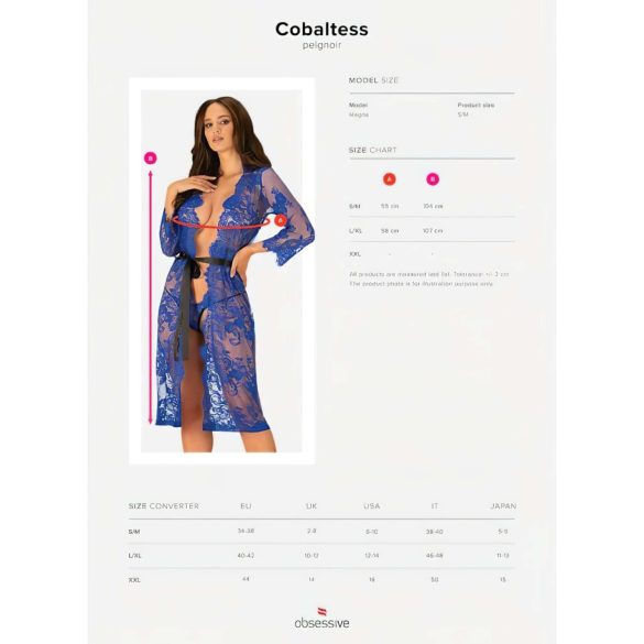 Obsessive Cobaltess - pitsist hommikumantel (sinine) - L/XL