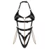 Obsessive Anyya - kettidega kunstnahkne rihmadega body (must)
