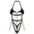 Obsessive Anyya - kettidega kunstnahkne rihmadega body (must)