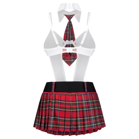 Obsessive College Girl - viieosaline koolitüdruku kostüüm (punane)