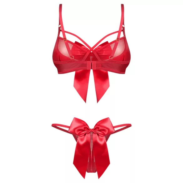 Obsessive Gifty - kaheosaline seksikas naistepesukomplekt naistele (punane) - L/XL