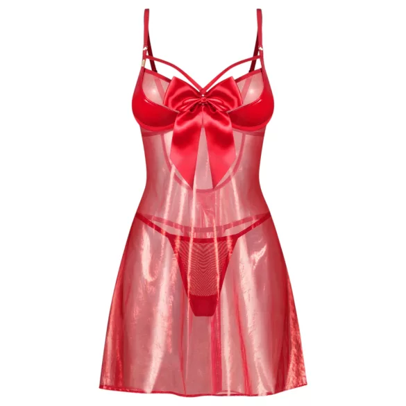 Obsessive Gifty - babydoll ja stringide komplekt (punane)