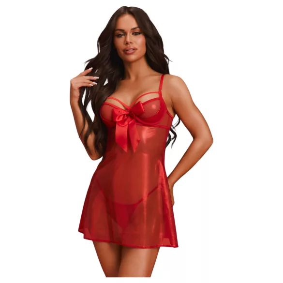 Obsessive Gifty - babydoll ja stringide komplekt (punane) - L/XL