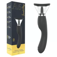   Erospace Sweet Play - 2-in-1 kliitori vibraator keelega ja vaakumiga (must)