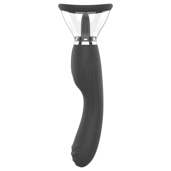 Erospace Sweet Play - 2-in-1 kliitori vibraator keelega ja vaakumiga (must)