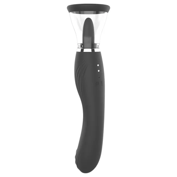 Erospace Sweet Play - 2-in-1 kliitori vibraator keelega ja vaakumiga (must)