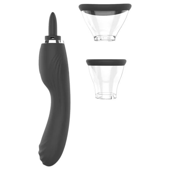 Erospace Sweet Play - 2-in-1 kliitori vibraator keelega ja vaakumiga (must)