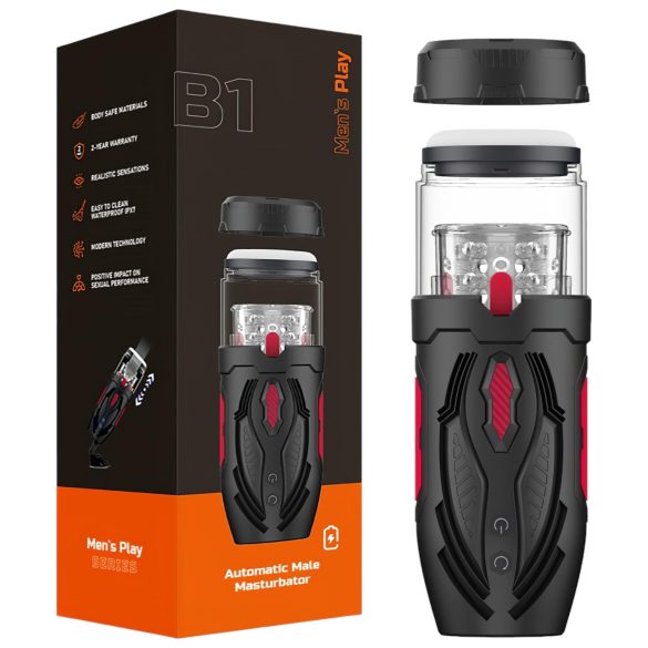 Men's Play - pöörlev masturbaator - must